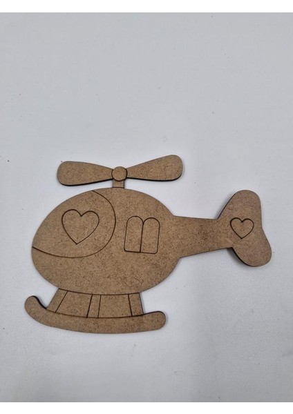 5 Adet Sevimli Helikopter Ahşap Boyama Okul Diy Etkinlik Aktivite Sanat 15 cm x 11 cm