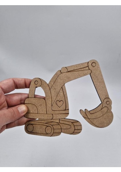 1 Adet Sevimli Ekskavatör Ahşap Boyama Okul Diy Etkinlik Aktivite Sanat 15 cm x 13 cm fiyatları