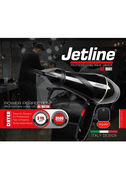 Siyah JET-9001 Turbo 3500 Profesyonel Fön Makinesi + Vigo Başlık fiyatları