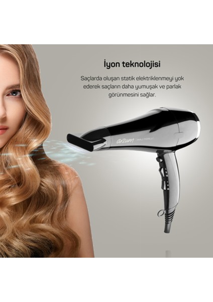 Iyonlu 2200W Siyah Saç Kurutma Makinesi, Hızlı ve Etkili Kurutma Keyfi modelleri