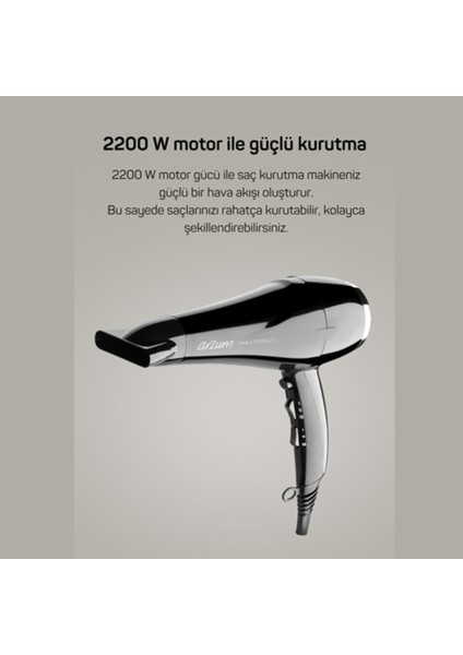 Iyonlu 2200W Siyah Saç Kurutma Makinesi, Hızlı ve Etkili Kurutma Keyfi fırsatları