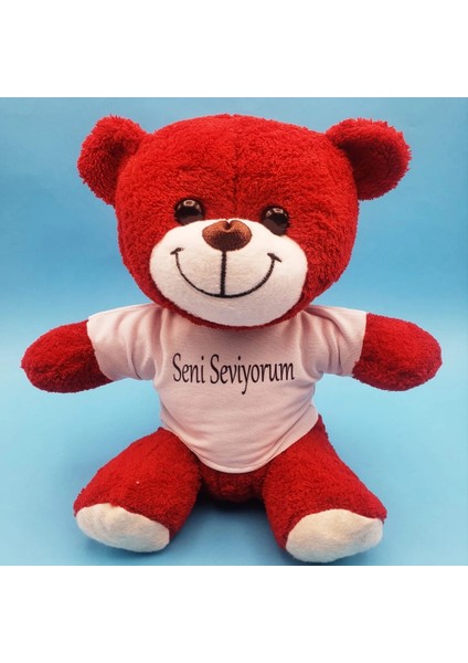 Kırmızı Ayıcık Seni Seviyorum Tişörtlü ( Lisinya )