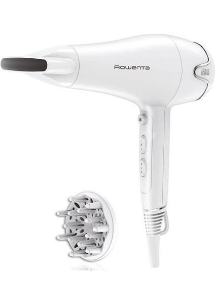 Iyonik Saç Kurutma Makinesi 2200W Beyaz, Güçlü ve Hızlı Kurutma Sağlar