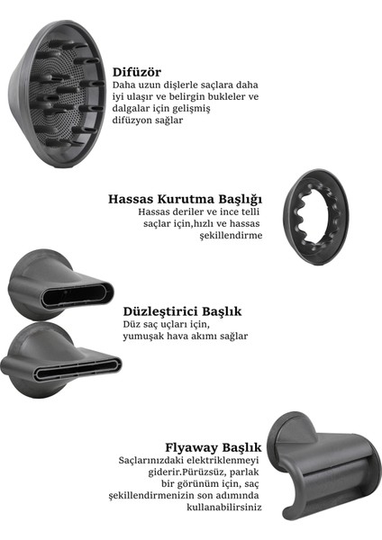 Mor HD002 Saç Şekillendirici ve Fön Makinesi, Güçlü Dc Turbo Motor modelleri