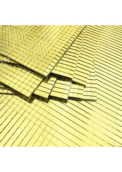 Kare Gold Cam Mozaik Fayans Çıkartmaları El Işi Kare Cam Fayans Kendinden Yapışkanlı Aynalı Dekor Panel 30X30 cm (4887) fırsatları