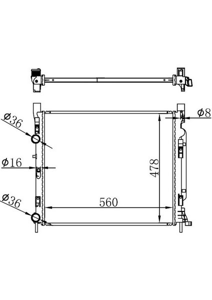Orıs BRN075026 - Motor Su Radyatoru Mercedes Cıtan W415 12 . Renault Kangoo Iı 1.2tce-1.5dci-1.6 16V 08