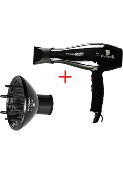 Güçlü ve Şık Profesyonel Fön Makinesi 3500 Turbo, Siyah Renk Seçeneği
