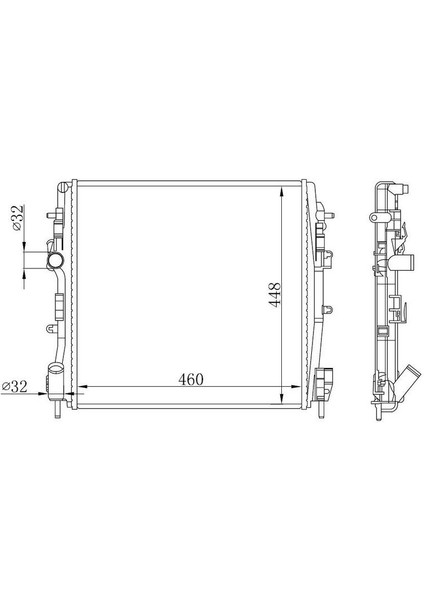 Orıs BRN039026 - Radyatör Brazing Kng 01 1.5dcı K9K Ac Klimasız Mek 460×448X26