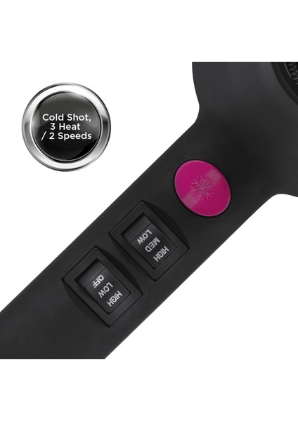 Siyah, Ac Motorlu, Difüzörlü, Ionic Saç Kurutma Makinesi, Şık ve Güçlü Performans