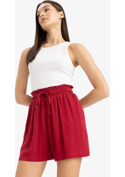 Beli Lastikli Kısa Paça Krinkıl Viskon Şort D8211AX25SM modelleri