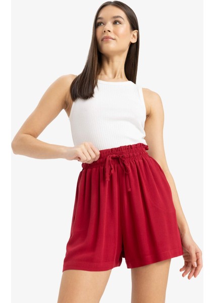 Beli Lastikli Kısa Paça Krinkıl Viskon Şort D8211AX25SM fırsatları
