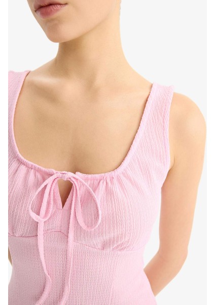 Coool Bodycon Vücudu Saran U Yaka Bürümcük Askılı Mini Elbise D9210AX25SM fırsatları