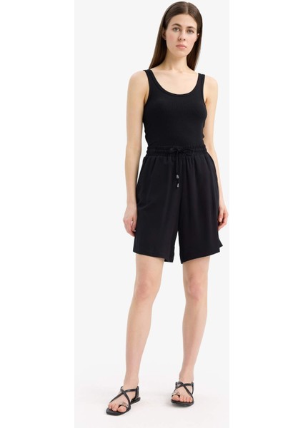 Yüksek Bel Kısa Paça Viskon Şort N5389AZ25HS