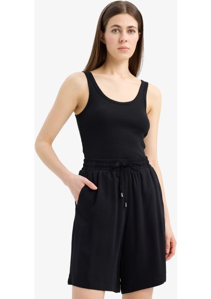 Yüksek Bel Kısa Paça Viskon Şort N5389AZ25HS indirimleri