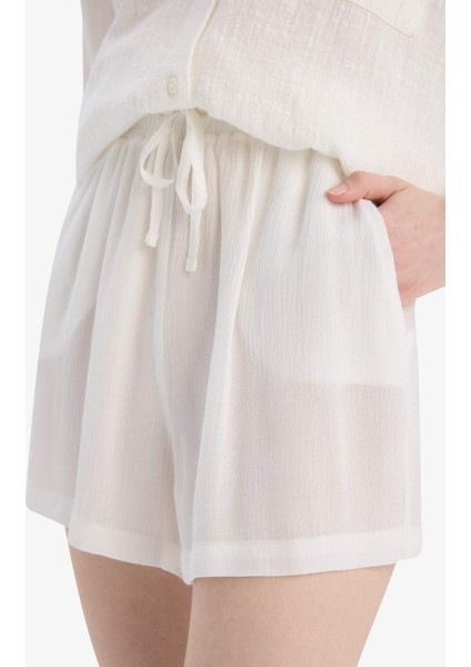 Beli Lastikli Kısa Paça Krinkıl Viskon Şort D8211AX25SM indirimleri