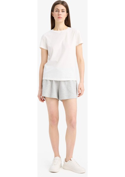 Regular Fit Bisiklet Yaka Basic Düz Penye Kısa Kollu Tişört E5851AX25SM fiyatları