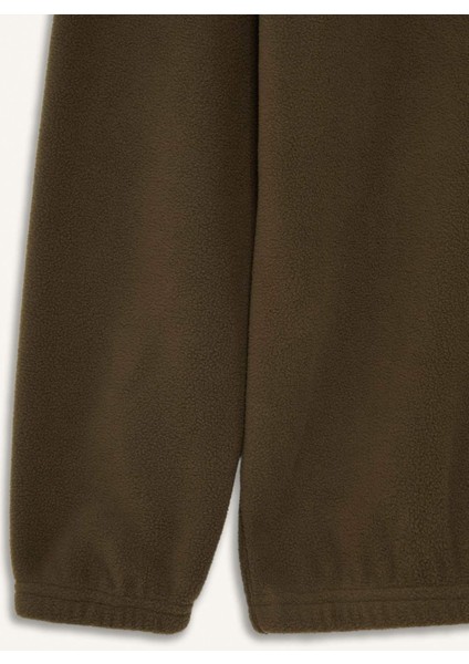 Boxy Fit Dik Yaka Yarım Fermuarlı Polar Sweatshirt E8632AX25WN