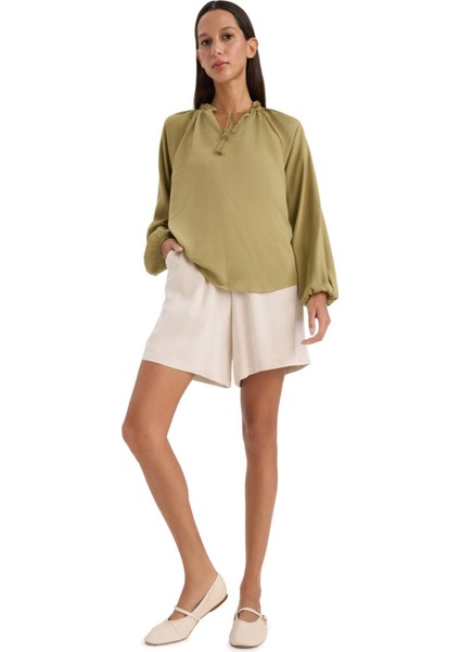 Yüksek Bel Kısa Paça Viskon Şort N5389AZ25HS modelleri