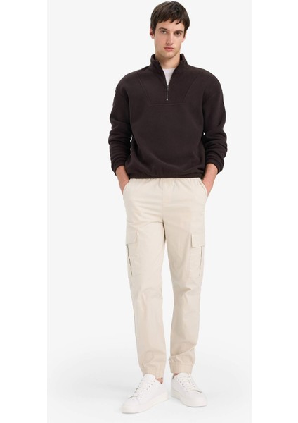 Boxy Fit Dik Yaka Yarım Fermuarlı Polar Sweatshirt E8632AX25WN fiyatları