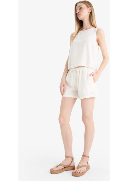 Coool Regular Fit Normal Bel Kısa Paça Keten Karışımlı Şort D8008AX25HS