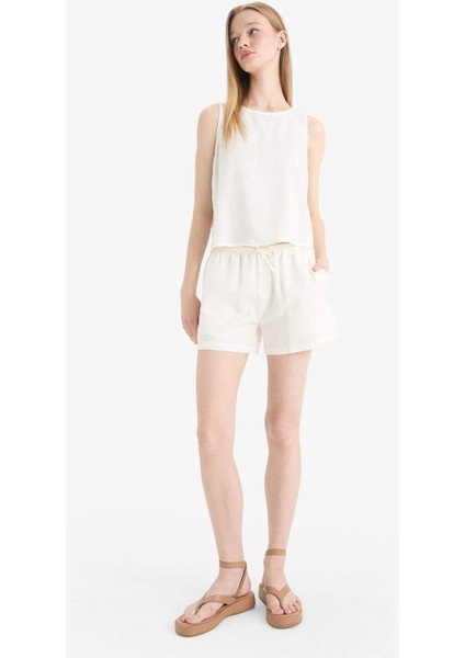 Coool Regular Fit Normal Bel Kısa Paça Keten Karışımlı Şort D8008AX25HS fiyatları