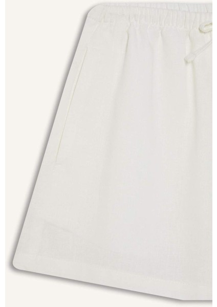 Coool Regular Fit Normal Bel Kısa Paça Keten Karışımlı Şort D8008AX25HS