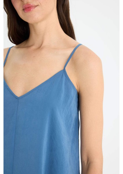 A Kesim V Yaka Modal Kolsuz Maxi Elbise D8753AX25SM fırsatları