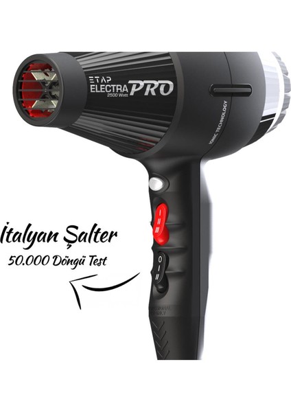 Iyonik Profesyonel Kuaför Fön Makinesi, Siyah, Güçlü ve Hafif Tasarım