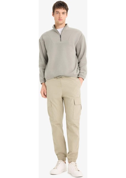 Boxy Fit Dik Yaka Yarım Fermuarlı Polar Sweatshirt E8632AX25WN fiyatları