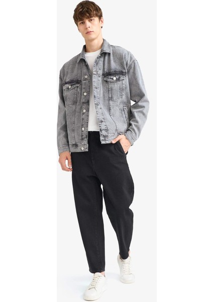 Oversize Geniş Kalıp Düğmeli Denim Ceket F4736AX25AU