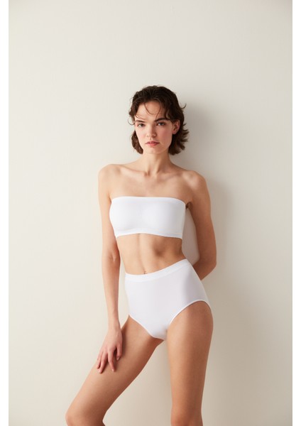 Nu Basic Strapless Optik Beyaz Sütyen