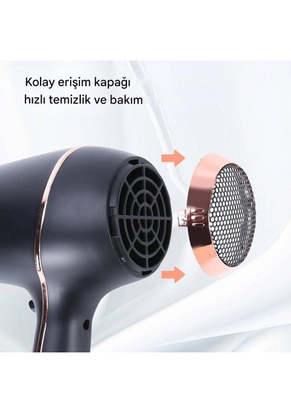 Siyah Elektronik Fön Makinesi 1800 W Saç Kurutma ve Şekillendirme modelleri
