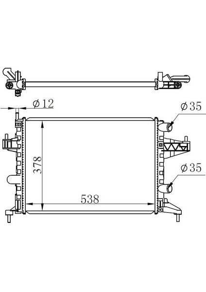 Orıs MOP111023 - Radyatör Corsa C-Combo-Tıgra 1.0-1.2-1.2 16V-1.4-1.4 16V Ac Klimasız Mek 545×359X23 1300236-9201955-25555161-24445162