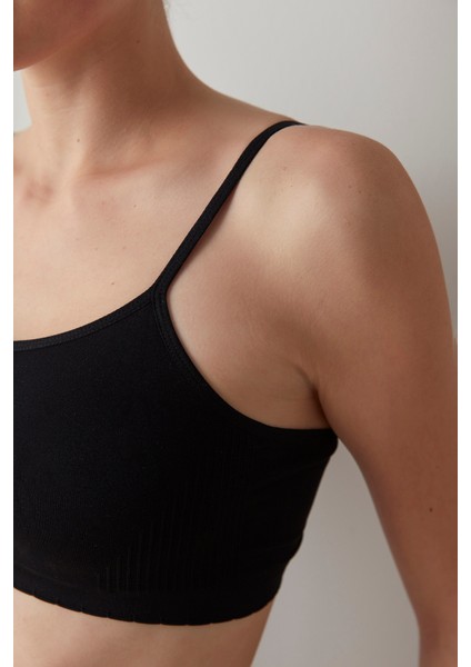 Siyah Nu Basic Dolgusuz Balensiz Çıkarılabilir Kaplı Sütyen fiyatları