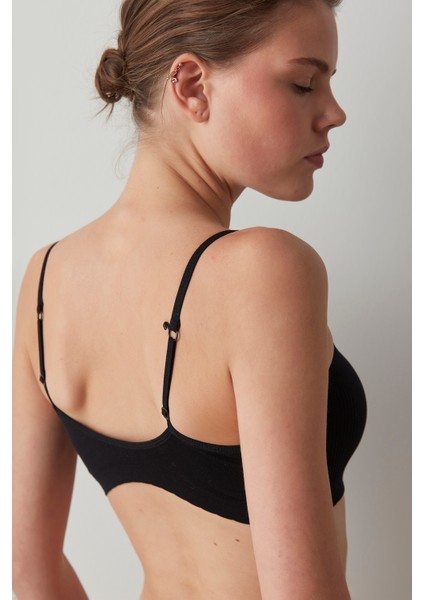 Siyah Nu Basic Dolgusuz Balensiz Çıkarılabilir Kaplı Sütyen modelleri