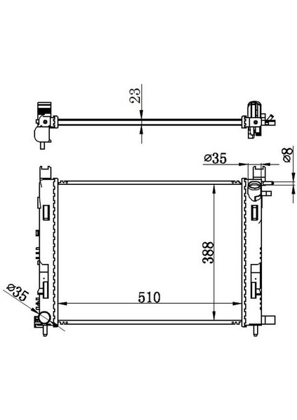 Orıs MRN072023 - Motor Su Radyatoru Captur I 12 Clıo Iv 12 Dokker 12 Symbol Iıı 14 Sandero Iı 12 0.9 Tce 1.2 Tce 1.5 Dcı 1.6 506×414X18 Brazing