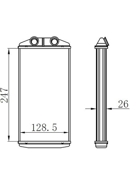 Orıs KPE009026 - Kalorifer Radyatörü Brazing P301-CITROEN Elysee 250×130X26