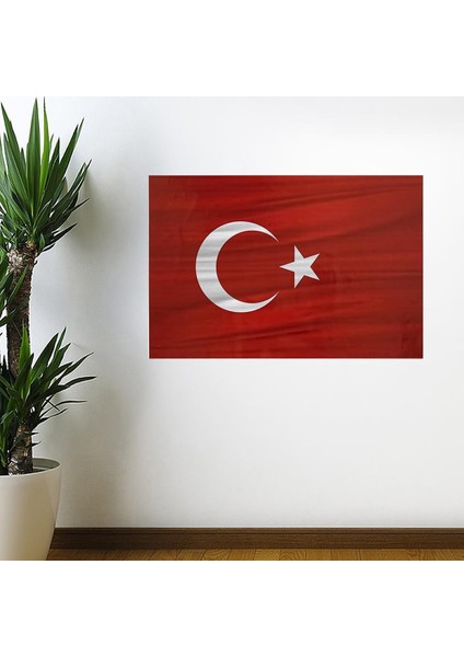 Dalgalanma Efektli Manyetik Duvar Stickerı Türk Bayrağı 71 x 47CM (5263)