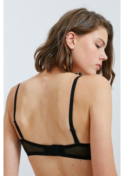 Siyah Toparlayıcı Balenli Dolgusuz Straplez Lotus Sütyen modelleri