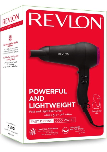 Hızlı ve Hafif 2000W Saç Kurutma Makinesi, Seramik Iyonik, 3 Isı, 2 Hız Seçeneği