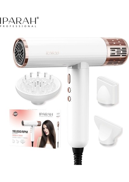 Hızlı ve Güçlü Saç Kurutma Makinesi, Fırçasız Motor, Beyaz Renk