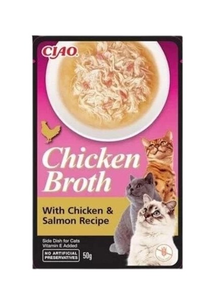 Inaba Ciao Chicken Broth Tavuk Sulu ve Somonlu Kedi Çorbası 50 gr
