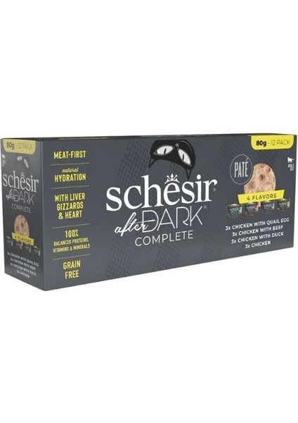 After Dark Pate Et Suyunda Karışık Lezzetler Yetişkin Konserve Kedi Maması 12 Adet 80 gr