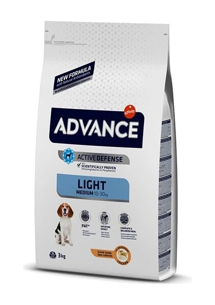 Advance Light Medium Tavuklu Orta Irk Diyet Köpek Maması 3 kg