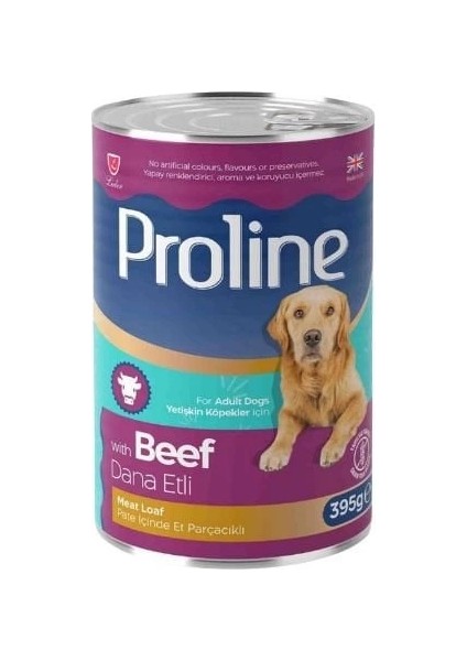 Proline Pate Içinde Et Parçacıklı Dana Etli Yetişkin Konserve Köpek Maması 395 gr