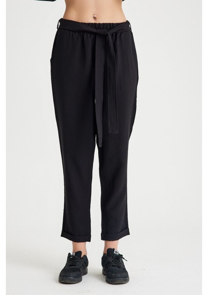 Keten Günlük Rahat Beli Kemerli Kadın İkili Takım Alt Üst