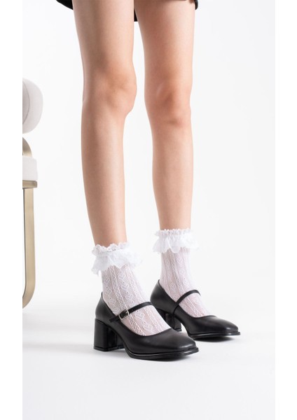 Blown Siyah Cilt Kadın Topuklu Ayakkabı fırsatları