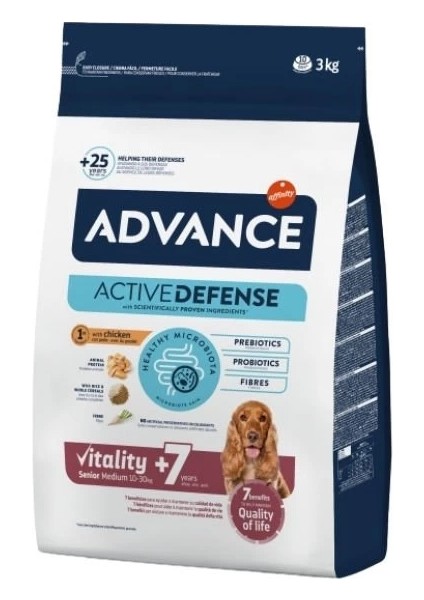 Advance Senior Medium Tavuklu Orta Irk Yaşlı Köpek Maması 3 kg