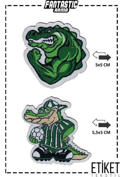 Ütü ile Yapışan Dokuma Arma/patch Takım, Taraftar Modeli - Bursaspor Temalı Arma Seti -4’lü Patch (Timsah & Futbol Temalı) fiyatları