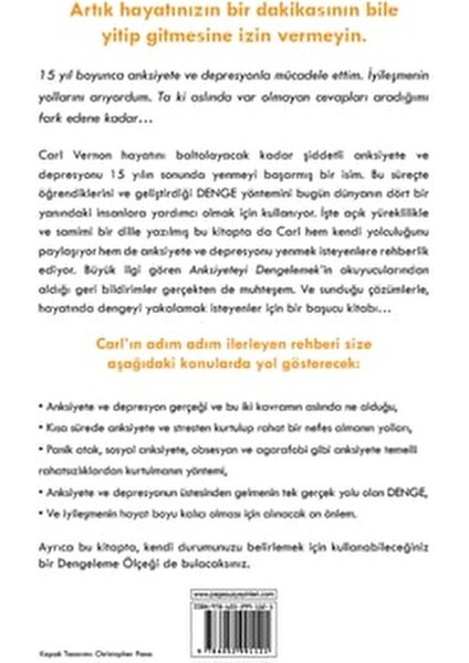 Anksiyeteyi Dengelemek - Carl Vernon fiyatları